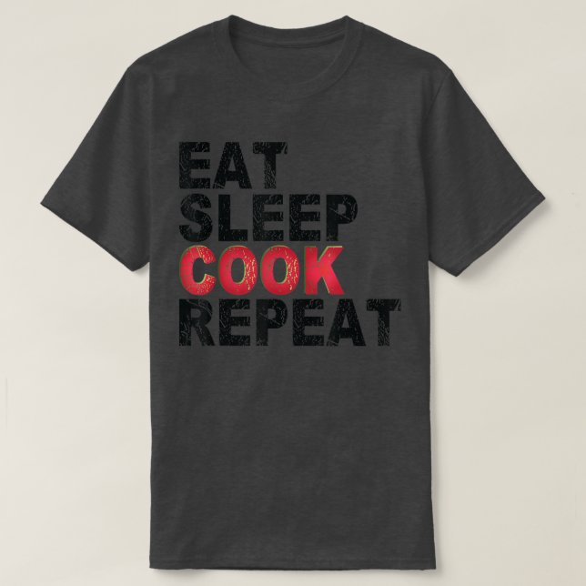 Upprepad kokning av Eat Ssov Cook T Shirt (Design framsida)