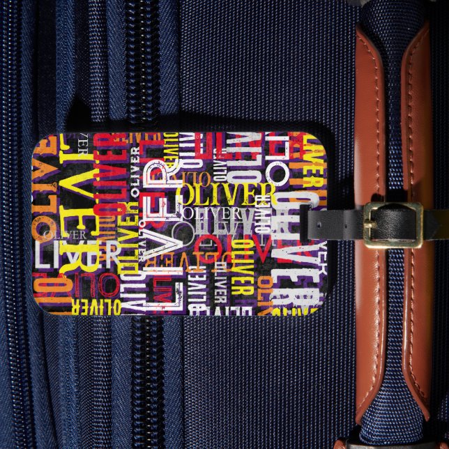 Upprepad modern Anpassningsbar Färg Namn Bagagebricka (Framsida Insitu 4)