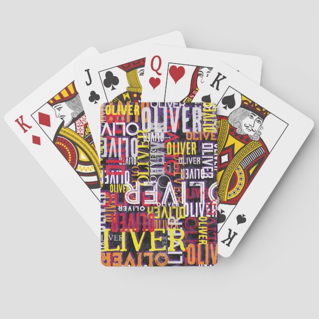 Upprepad modern Anpassningsbar Färg Namn Casinokort (Baksidan)