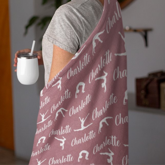 Upprepad Namn Gymnastics Lila Fleece Blanket (Skapare uppladdad)