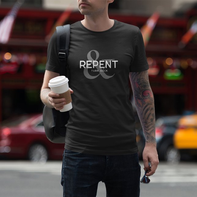 Upprepad och återställ kristen typografi t shirt (Skapare uppladdad)