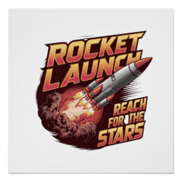 Upprepad och fet raketstart Glossy Poster Perfect Poster