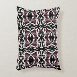 Upprepad ogenomskinlig röd och övertonad kurvor prydnadskudde