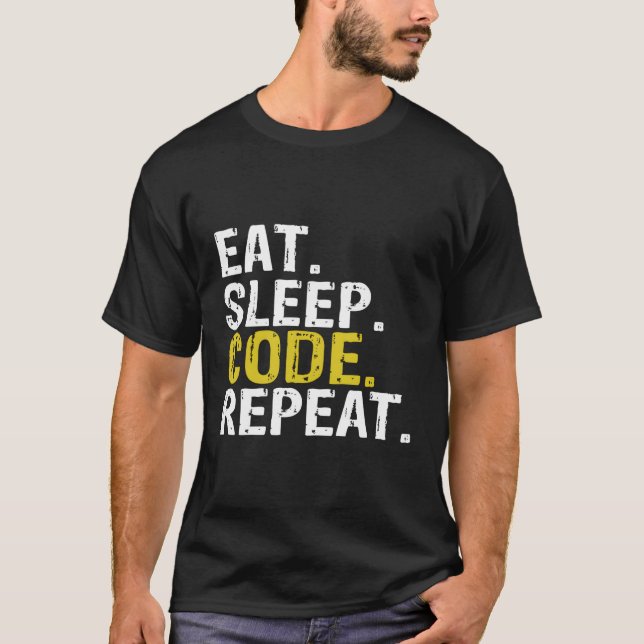 Upprepad program för eat-vilokod t shirt (Framsida)
