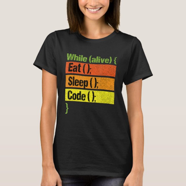 Upprepad programkodning för Eat-viloläge - utveckl T Shirt (Framsida)