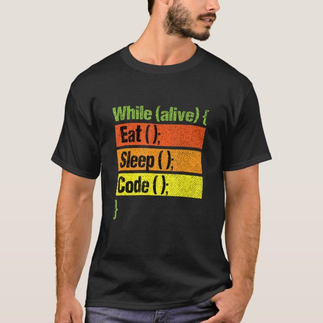 Upprepad programkodning för Eat-viloläge - utveckl T Shirt (Framsida)