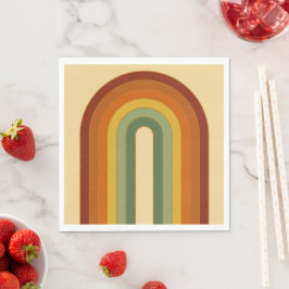 Upprepad retro Groovy Layered Rainbow Luncheon Pappersservett
