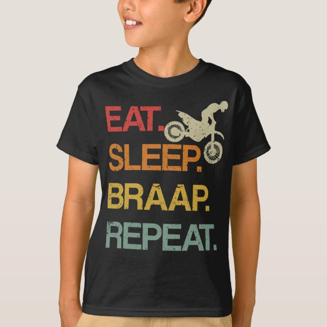 Upprepad retro Motocross Ljud T Shirt (Framsida)