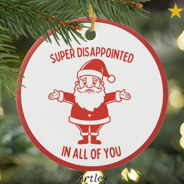 Upprepad Retro Stil Naughty Santa Julgransprydnad Keramik (Skapare uppladdad)