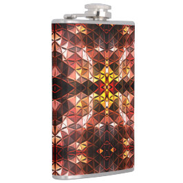 Upprepad röd triangel som genererar främmande form fickplunta