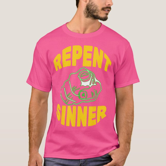Upprepad sinner - Lustigt kristen Jesus Bible T Shirt (Framsida)