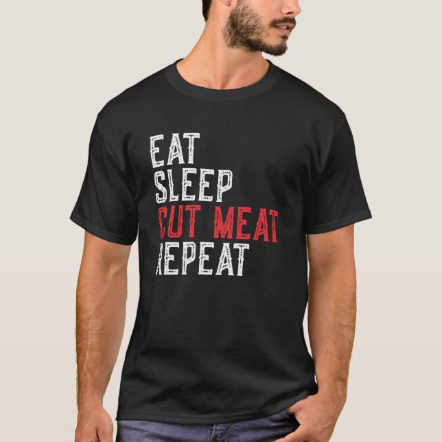 Upprepad slaktare för strömsparläge i Kött T Shirt (Framsida)