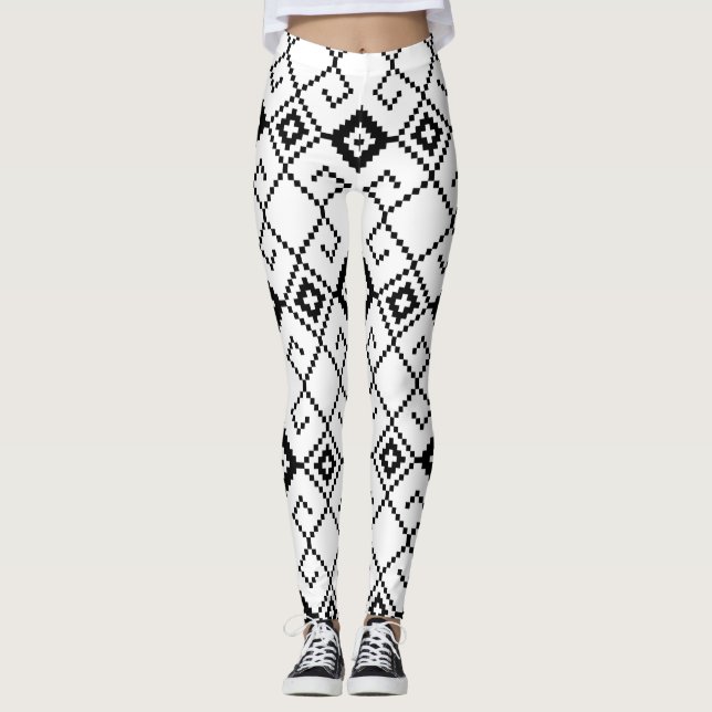 Upprepad sömlös geometrisk Mönster Leggings (Framsida)