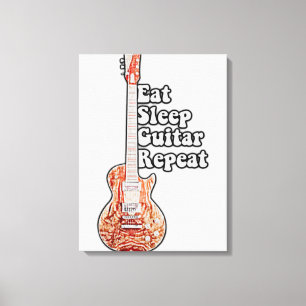 Upprepad sömngitarr. Motiveringstecken Canvastryck