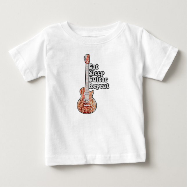 Upprepad sömngitarr. Motiveringstecken T Shirt (Framsida)