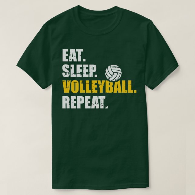 Upprepad sömnvolleyboll t shirt (Design framsida)
