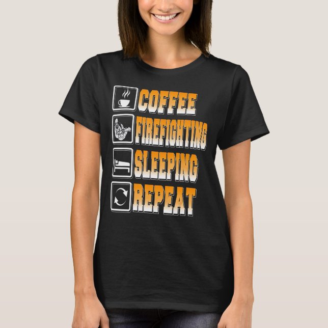Upprepad sopplåsning av kaffe t shirt (Framsida)