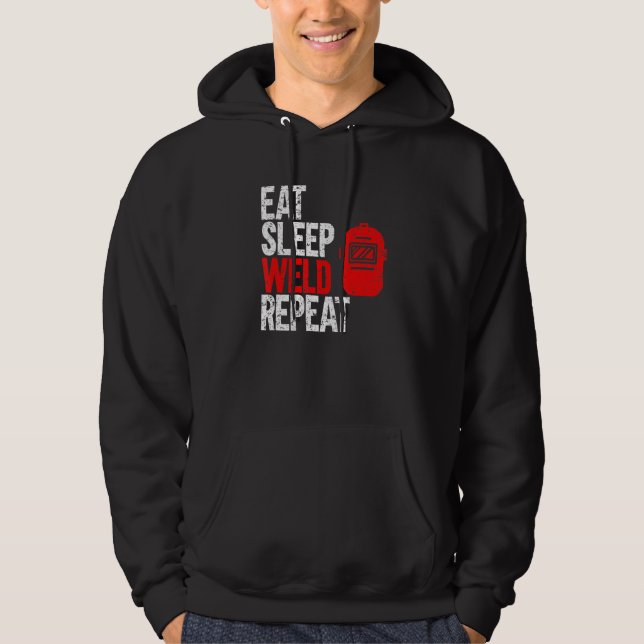 Upprepad svetsare i viloläge hoodie (Framsida)