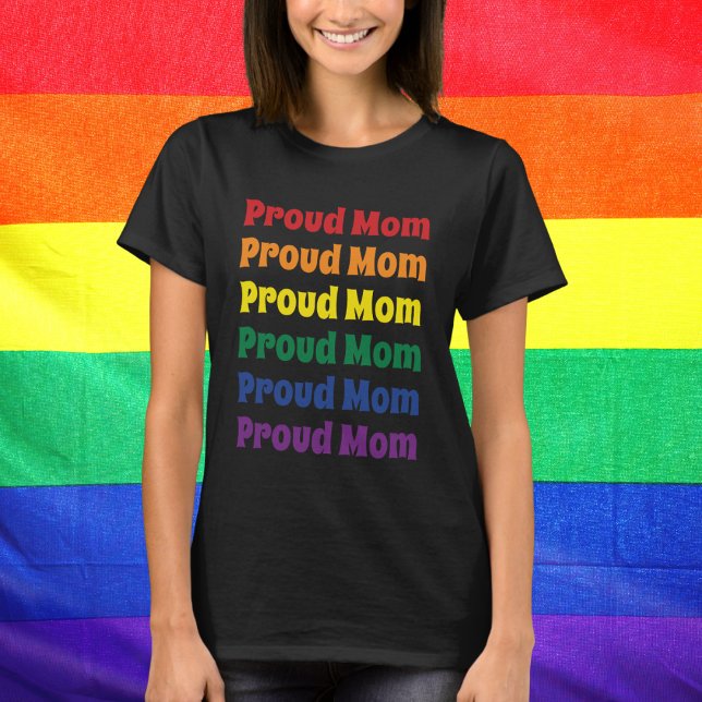 Upprepad text för HBT TQ Gay pride Mamma T Shirt (Skapare uppladdad)