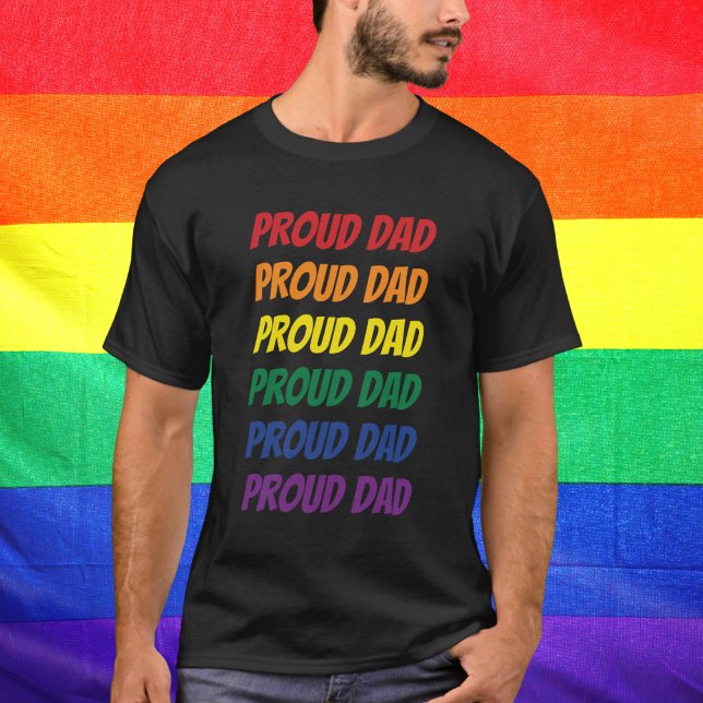 Upprepad text för HBT TQ Gay pride Pappa T Shirt (Skapare uppladdad)
