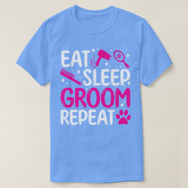 Upprepad trimning av hund i viloläge t shirt (Design framsida)