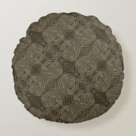 Upprepade chokladcirklar rund kudde