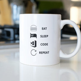 Upprepade funktionsprogram för Eat-vilokod Kaffemugg
