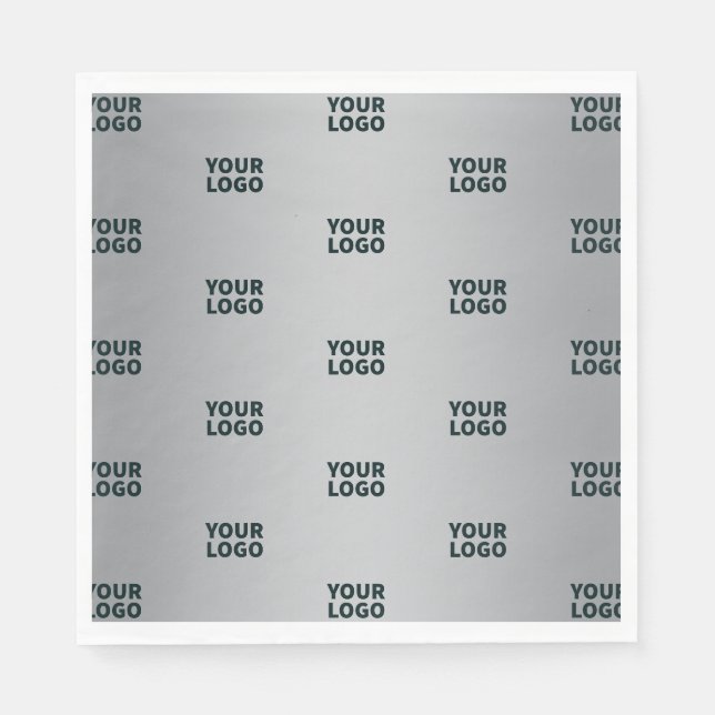 Upprepade logotyper på grå gradient (redigerbar fä pappersservett (Framsidan)