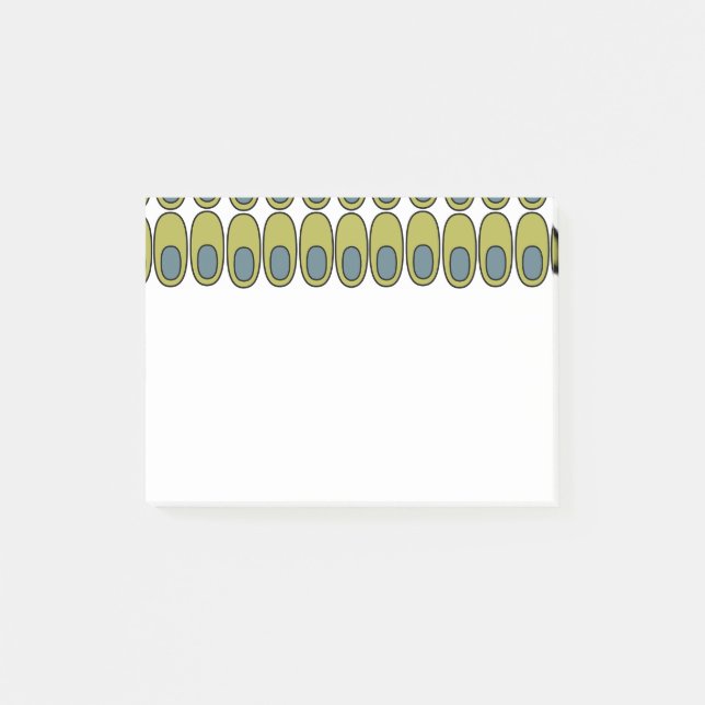 Upprepade Oliv grönt och Grått-Ovaler Post-it Block (Framsida)