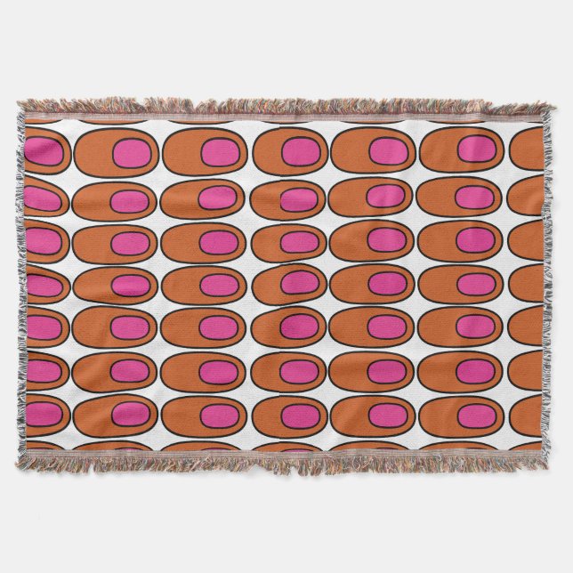 Upprepade Ovaler för Orange och Rosa Filt (Framsidan)