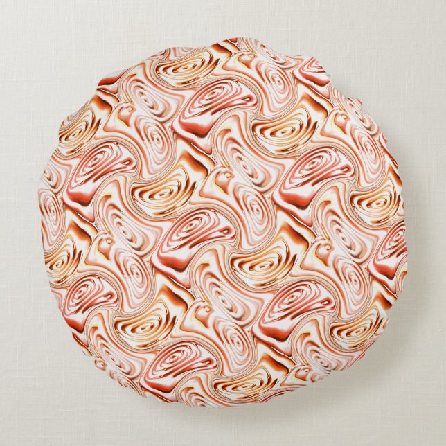 Upprepande av rödblommor eller fjäril rund kudde (Baksidan)