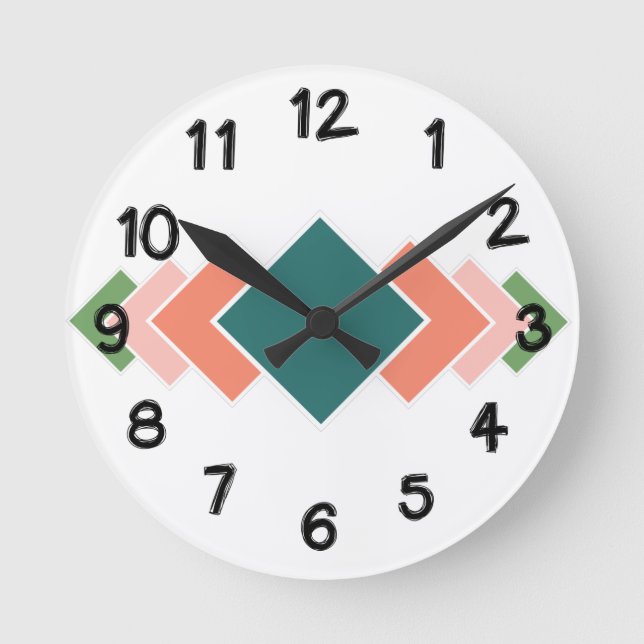 Upprepande diamanter rund klocka (Framsida)