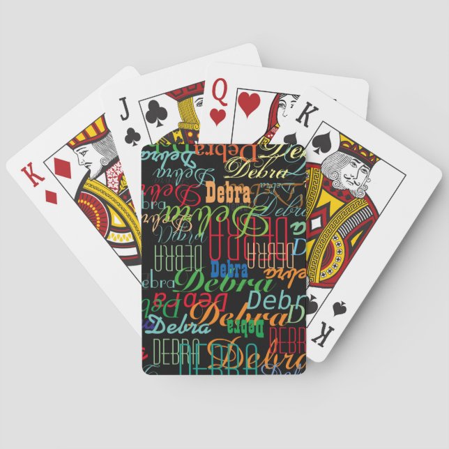 Upprepande Färg Namn i svart Casinokort (Baksidan)