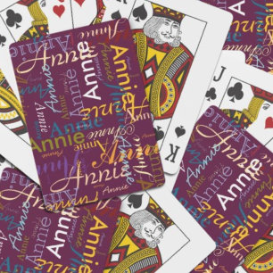 Upprepande Färg Namn över hela mörken vin Casinokort