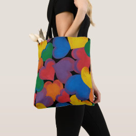 upprepande hjärtmönstrad tygkasse