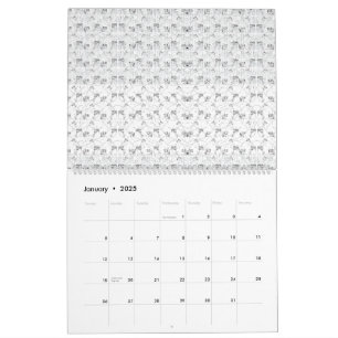 Upprepande mönster av små, stiliserade former på e kalender