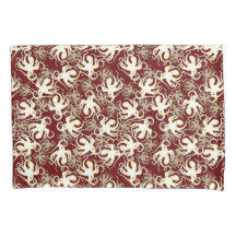 Upprepande Motif med guld och rött | Octopus Mönst