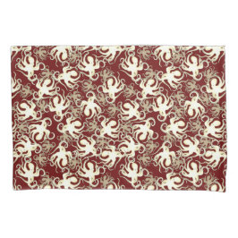 Upprepande Motif med guld och rött | Octopus Mönst