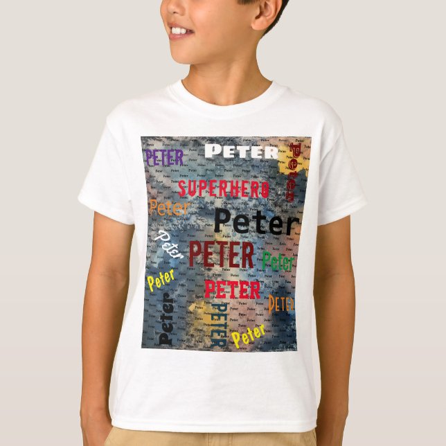 Upprepande NAMN KIDS Empowerering Ord T-shirt (Framsida)
