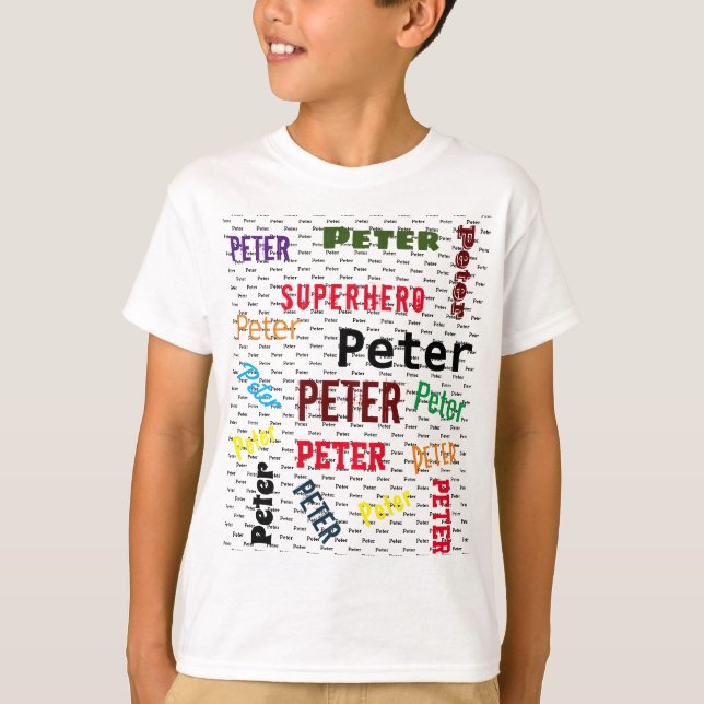 Upprepande NAMN KIDS Empowerering Ord T-shirt (Framsida)