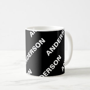 Upprepande redigerbar Namn med fetstil Enkel sva Kaffemugg