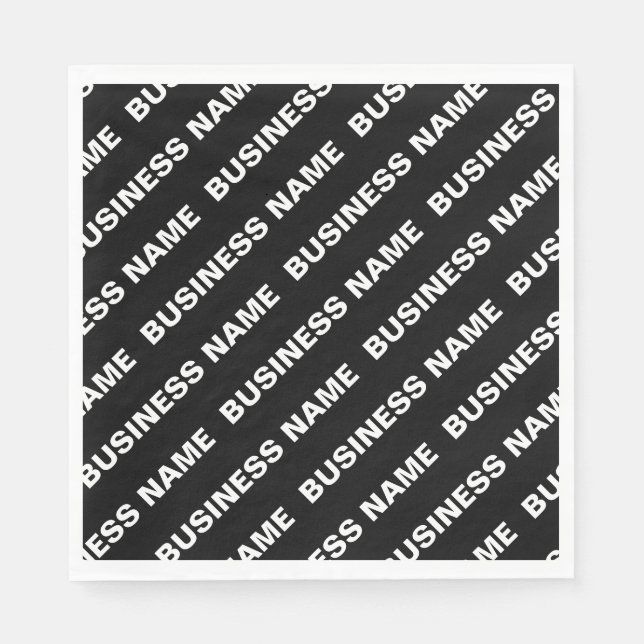 Upprepande redigerbar Namn med fetstil | Enkel sva Pappersservett (Framsidan)