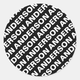 Upprepande redigerbar Namn med fetstil | Enkel sva Runt Klistermärke