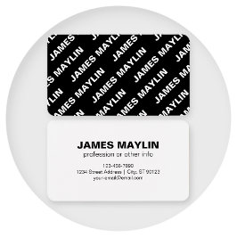 Upprepande redigerbar Namn med fetstil | Enkel sva Visitkort