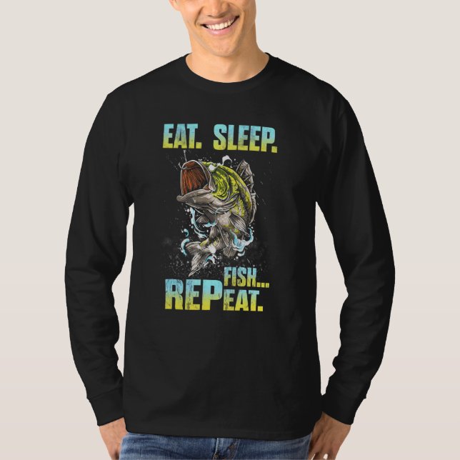 Upprepat fiske av fisk i viloläge t shirt (Framsida)