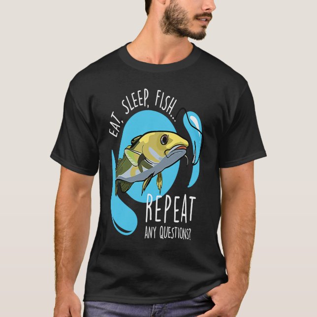 Upprepat fiske av fisk i viloläge t shirt (Framsida)