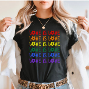 Upprepat Kärlek är Kärlek Rainbow LGBTQ+ T Shirt