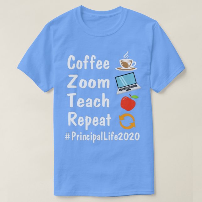 Upprepat mål för kaffezoomning Life 2020 Fight T Shirt (Design framsida)