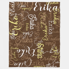 Upprepat Namn stämplat över hela Brown Fleecefilt