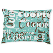Upprepat Pet Namn Mönster Teal Brown Modern